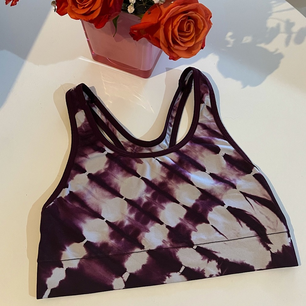 ✨EUC✨PINK Brand Sports Bra - Cranberry & White Tie-dye - Womens Size XS